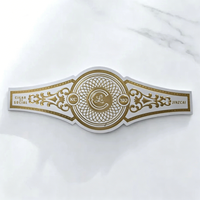 Étiquette de luxe personnalisée pour anneau de cigare, avec logo estampé à chaud en feuille d'or, autocollant de marque premium pour collections de cigares