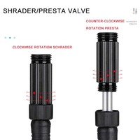 Pompe à vélo portable haute pression avec manomètre, gonfleur d'air manuel pour pneus de vélo, compatible Presta et Schrader, en alliage d'aluminium