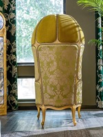 Chaise de luxe néoclassique française à dossier haut-Fauteuil de loisirs vintage au design de cage à oiseaux d'inspiration chinoise pour la décoration de villa