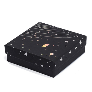 Boîtes à bagues noires ciel étoilé, en carton, velours, mousse, emplacements à bijoux, vente en gros, 10 pièces - Product Image 2
