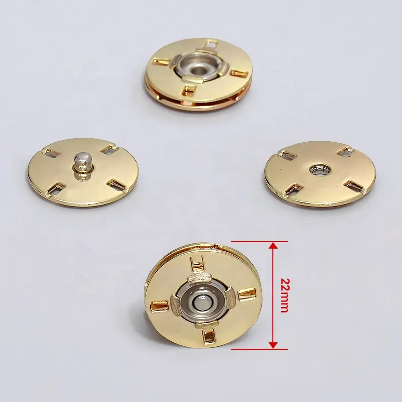 Bottoni automatici nascosti posteriori piatti in lega di zinco bottoni automatici rotondi invisibili in metallo bottone doppio bottone a pressione laterale per cappotto