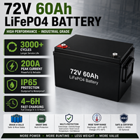 Аккумуляторная батарея Deep Cycle LiFePO4 72В 60Ач с интеллектуальной BMS для электрических трициклов, гольф-каров, погрузчиков (замена свинцово-кислотных аккумуляторов)