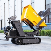 Mini-dumper tout-terrain autochargeur de 500 kg, mini-chariot à moteur autochargeur, mini-dumper hydraulique à chenilles, fournisseur chinois