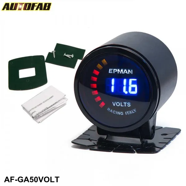 AUTOFAB-Epman Auto Motor Auto 2 "52mm Digitale Gerookte 20 LED Digital Voltage Volt Meter Gauge met beugel AF-GA50VOLT