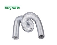 Tuyau flexible en aluminium ignifuge pour la ventilation, renforcé de fil d'acier, pour HVAC et cuisine |   Certifié ISO 150 ° C