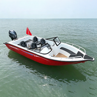 Perahu motor tempel, perahu motor papan luar, perahu kecepatan 5.8m, 580 RIB, untuk olahraga santai dan memancing