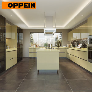 OPPEIN-armario de <span class=keywords><strong>cocina</strong></span> completo, sin asas, brillante, HPL, con isla central - Product Image 5