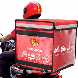 Durable alta recompra estilo 1680D PVC impermeable reutilizable lona Cooler bag bicicleta bolsa de entrega bolsas de entrega personalizadas