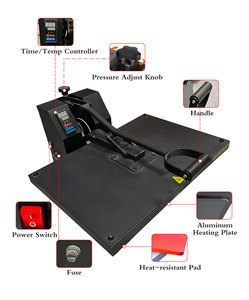 GW New 80x100cm Large Format Manual Electric Heat Press Machine High Pressure Sublimation Garment Flatbed T-Shirts Mugs Caps - Product Image 5