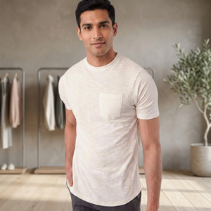 Camiseta Personalizable para Hombre, 100% Algodón, Tejido Grueso, Manga Corta, Cuello Redondo, Estilo Formal, Ultra Suave, con Bolsillo, Diseño Personalizado - Product Image 3