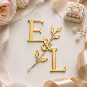 Décoration de gâteau personnalisée avec initiales, breloque en acrylique pour mariage et fiançailles, décoration de cérémonie de fiançailles, cadeau d'anniversaire - Product Image 3