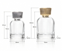 Flacon de parfum de luxe personnalisé avec boîte cadeau magnétique, 30 ml, 50 ml, 100 ml, flacon de parfum rond transparent en alliage de zinc, atomiseur en métal moleté