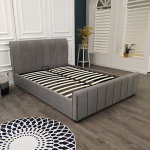 European Modern Bedroom Furniture Hydraulic <b>Bed</b> Double King Queen Size Gas Lift up <b>Grey</b> Upholstered Ottoman Storage <b>Bed</b> <b>Frame</b> - Product Image 4