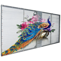 Écran LED transparent pour vitrine de magasin, panneaux de film transparents en verre LED pour intérieur et extérieur, P2.6-P10.4, 500x1000mm, grille de bande LED