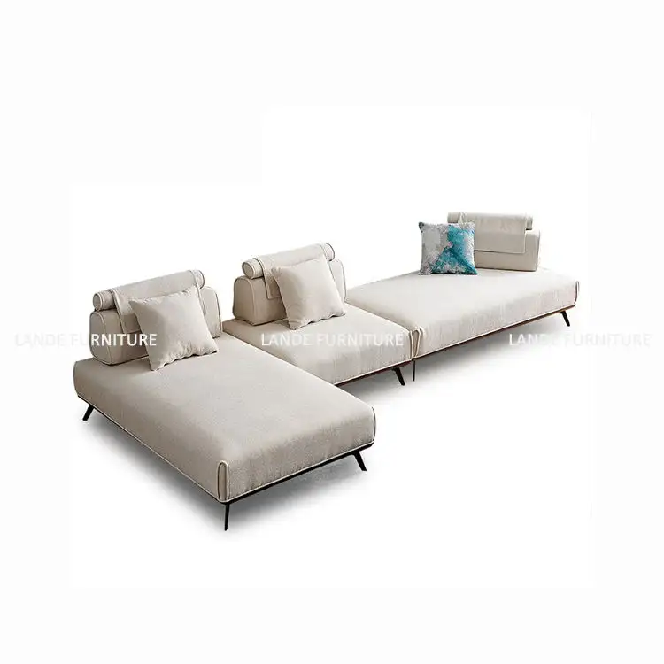 House 3 seater fabric sectional velvet set living room furniture white Colors l shape sofa living room