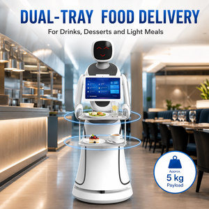 หุ่นยนต์เสิร์ฟอาหารอัตโนมัติพร้อมระบบสั่งงานด้วยเสียง AI  พร้อม LiDAR และถาดคู่ - Product Image 3