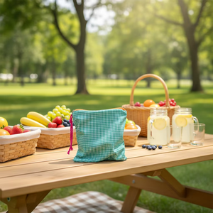 กระเป๋าเครื่องสำอางพกพาแบบมีซิป ลายสก็อตสีเขียว เป็นมิตรกับสิ่งแวดล้อม สำหรับเดินทาง  แบบขายส่ง  สามารถปรับแต่งได้ สำหรับสาวๆ - Product Image 4