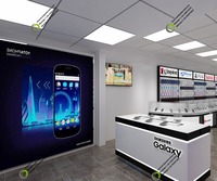 Présentoir de téléphone portable antivol, comptoir en verre, conception personnalisée, caisse de détail moderne, 10 pièces