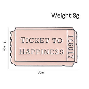 Pin <span class=keywords><strong>de</strong></span> Solapa <span class=keywords><strong>de</strong></span> Esmalte con Diseño <span class=keywords><strong>de</strong></span> Dibujos Animados <span class=keywords><strong>de</strong></span> Moda, Estilo 'Tickets to Anywhere or Happiness', Accesorios Personalizados, Insignia Metálica para Decoración - Product Image 3