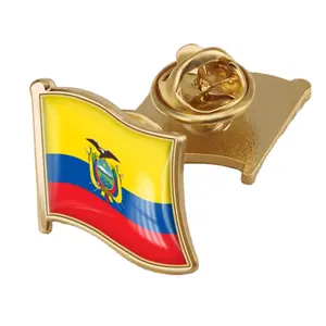 Épinglette du drapeau de l'Équateur Drapeaux du monde Épingles à chapeau mexicaines Fabrication d'épingles en émail avec logo personnalisé