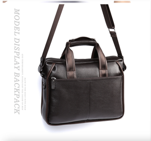 Sac à main pour ordinateur portable en cuir de vache véritable Andong pour hommes, sac de voyage d'affaires, sac à main de grande capacité, sac à bandoulière décontracté - Product Image 5