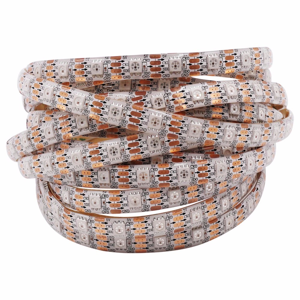 APA102 Strip,1m/5m 30/60/72/96/144 Leds/pixels/m APA102 Smart Led Pixel Strip ,DATA and CLOCK Seperately DC5V IP30/IP65/IP67