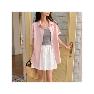 Camisa corta Coreana de alta calidad, suplemento de aspecto de invitado, la mejor opción, ajuste holgado [UTMOST], camisa corta simple de Maison - Product Image 5