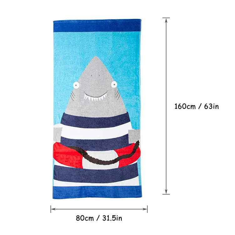 Imprimé personnalisé garçons filles enfants doux grande serviette de plage absorbant coton couverture serviette de plage