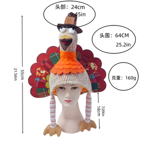 SOLPOP Cappelli di Lusso a Maglia a Forma di Tacchino per il Ringraziamento, Berretto da Tacchino per Uomini e Donne, Accessori per Costumi da Cosplay per Eventi Notturni - Product Image 6