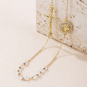 Gioielli in Rame Placcato Oro Italiano 18K Personalizzati all'Ingrosso, Forma Geometrica, <span class=keywords><strong>Alta</strong></span> Qualità con Zirconi per Donna - Product Image 1