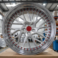 Jantes forgées sur mesure en aluminium 6061-T6 de qualité aérospatiale, finition argent brossé, rivets rouges, design maille, à déport profond, effet visuel 3D, 20, 21, 22 pouces, compatibles Classe S