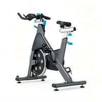 Vélo de spinning d'intérieur avec volant d'inertie de 18 kg, entraînement par courroie poly-V, siège réglable multi-positions, guidon, simulateur de cyclisme commercial pour salle de sport