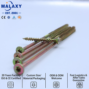 Tornillo autorroscante de <span class=keywords><strong>doble</strong></span> avellanado de acero de alta resistencia Malaxy Source Factory, chapado en zinc amarillo para gabinetes - Product Image 1