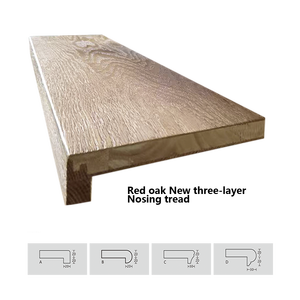 Gradini per Scale in Rovere Rosso di Nuova Struttura con Profilo Salvagradino, Prezzo Diretto di Fabbrica, Misure Personalizzate e Colori Diversi - Product Image 1