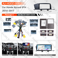Lecteur multimédia automobile Aijia pour Honda Accord 9e génération (2014-2017) LHD, écran 12,3 pouces, kit complet avec faisceau de câblage et cadre de tableau de bord