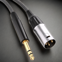 Câble XLR tressé LVXINDA mâle, câble XLR équilibré 6,35 mm TRS pour haut-parleurs, mélangeurs, consoles audio et amplificateurs de puissance, 1 m