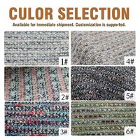 Tissu en tweed extensible tricoté, fil fantaisie coloré, tissu bouclé tissé pour robe, veste, manteau, vêtement, textile pour femmes
