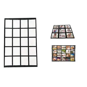 Custom photo 9 15 20 grids sublimation panel blankets 3D reusable fleece animal modeling panda mats for winter