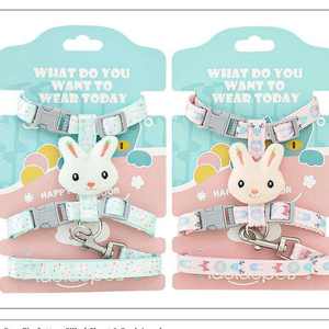 도매 나일론 개 목걸이 및 가죽 끈 세트 부드러운 패딩 반사 토끼 인형 만화-매일 작은 애완 동물을위한 사랑스러운 스타일 - Product Image 6