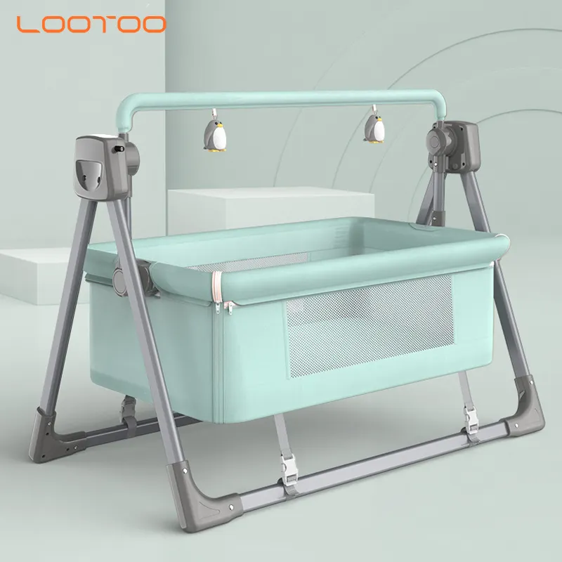 metal remote control electric automatic soft swing sleeping rocking chair baby cradle for newborn with music