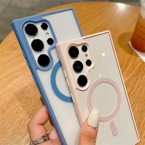 Funda para teléfono Samsung S25 Ultra, magnética, con tacto de piel mate para S24, acrílica de cobertura total para S23 Plus, funda protectora transparente 22 - Product Image 2