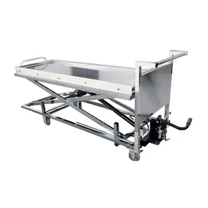 YF-ML02 The Factory Corpse Transfer Lift Truck Can Be Raised To The Corpse Cabinet Hydraulic Lifting Mortuary Trolley