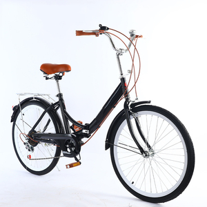 Vélo pliant 24 <span class=keywords><strong>pouces</strong></span> en alliage d'aluminium et acier, vélo de ville pliable à vitesse variable pour femmes avec fourche en acier - Product Image 4