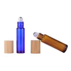 Botellas de Vidrio Grueso con Rodillo para Aceites Esenciales, 10 ml, Transparentes, Ámbar, Esmeriladas, con Tapas de Bambú, Vacías, en Existencia, al por Mayor - Product Image 4