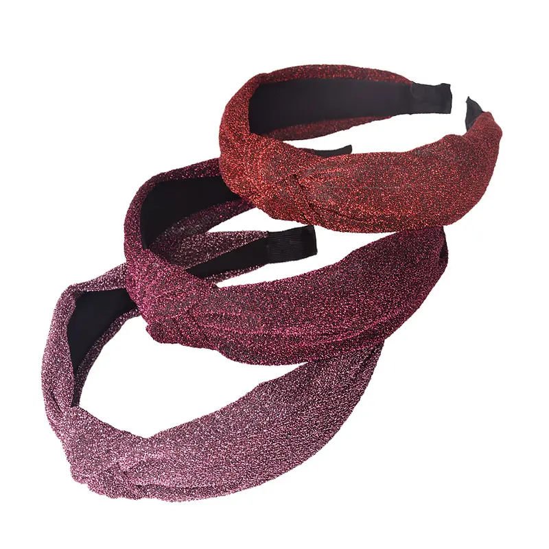 Natürliches Nerzfell gestricktes Stirnband Stirnband Sport elastisches Haarband Yoga gestricktes Stirnband mit Knopf verschluss muster