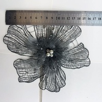 Patch brodé 3D fleur avec perles, applique en dentelle à sequins pour robe de mariée DIY femme, décoré pour design personnalisé