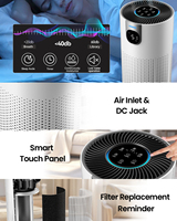 Penjernih Udara Portabel Filter Hepa untuk Rumah Tangga, Motor DC, Layar LED Besar, Harga Grosir Cina