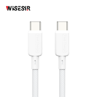 Câble de charge rapide WISESIR double port PD 60W Type-C - Conception plate pour smartphones, ordinateurs et écouteurs