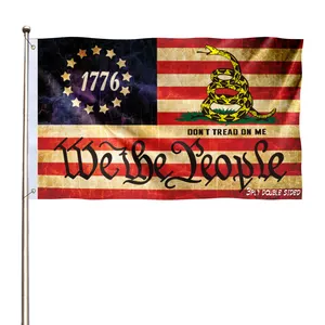 3x 5英尺3层双面遮阳布专业国旗美国独立日不要踩在我身上蛇旗