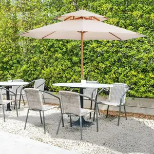 Commercial Luxury Outdoor Patio Garden Umbrella Wooden Parasol for Restaurant